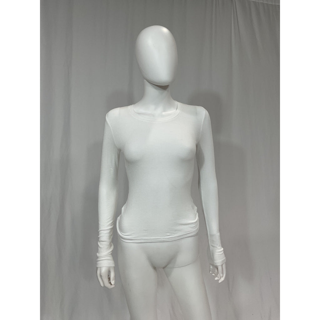 Favorite Daughter 'The Ribbed' White Long Sleeve Top Size XS