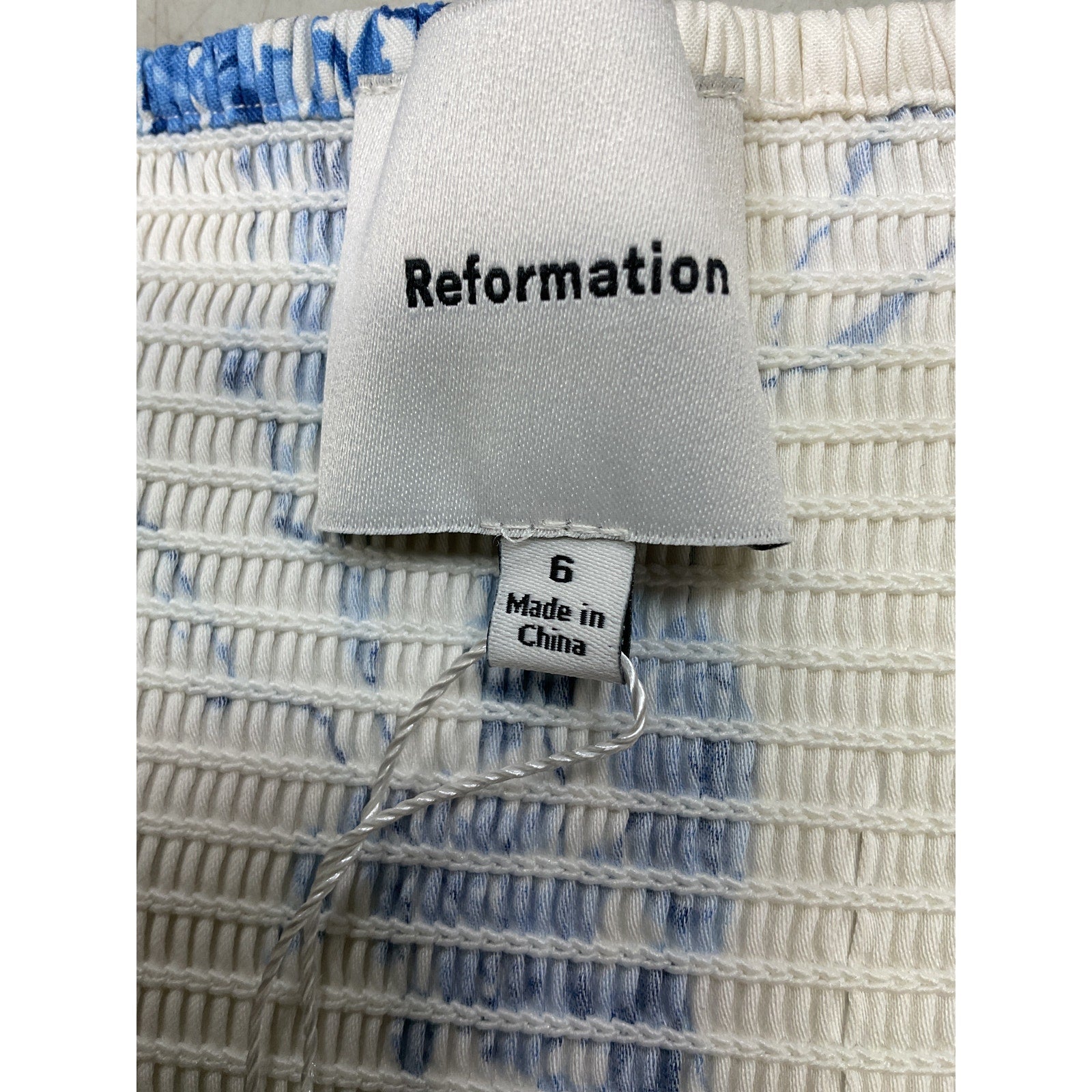 Reformation 'Genevieve' White Cotton Top Size 6