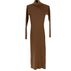 Reformation Ribbed Brown Robin Sweater Dress Size XS