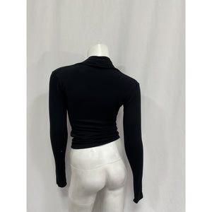 Vince 'Fixed' Black Rayon Wrap Top Size S