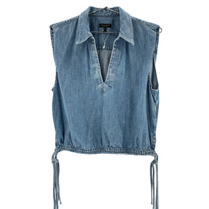 Rag & Bone Featherweight Blue Fiona Blouse Size L