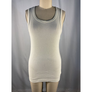 The Row 'Glaura' White Cotton Ribbed Cotton-Jersey Tank Top Size M - NWT