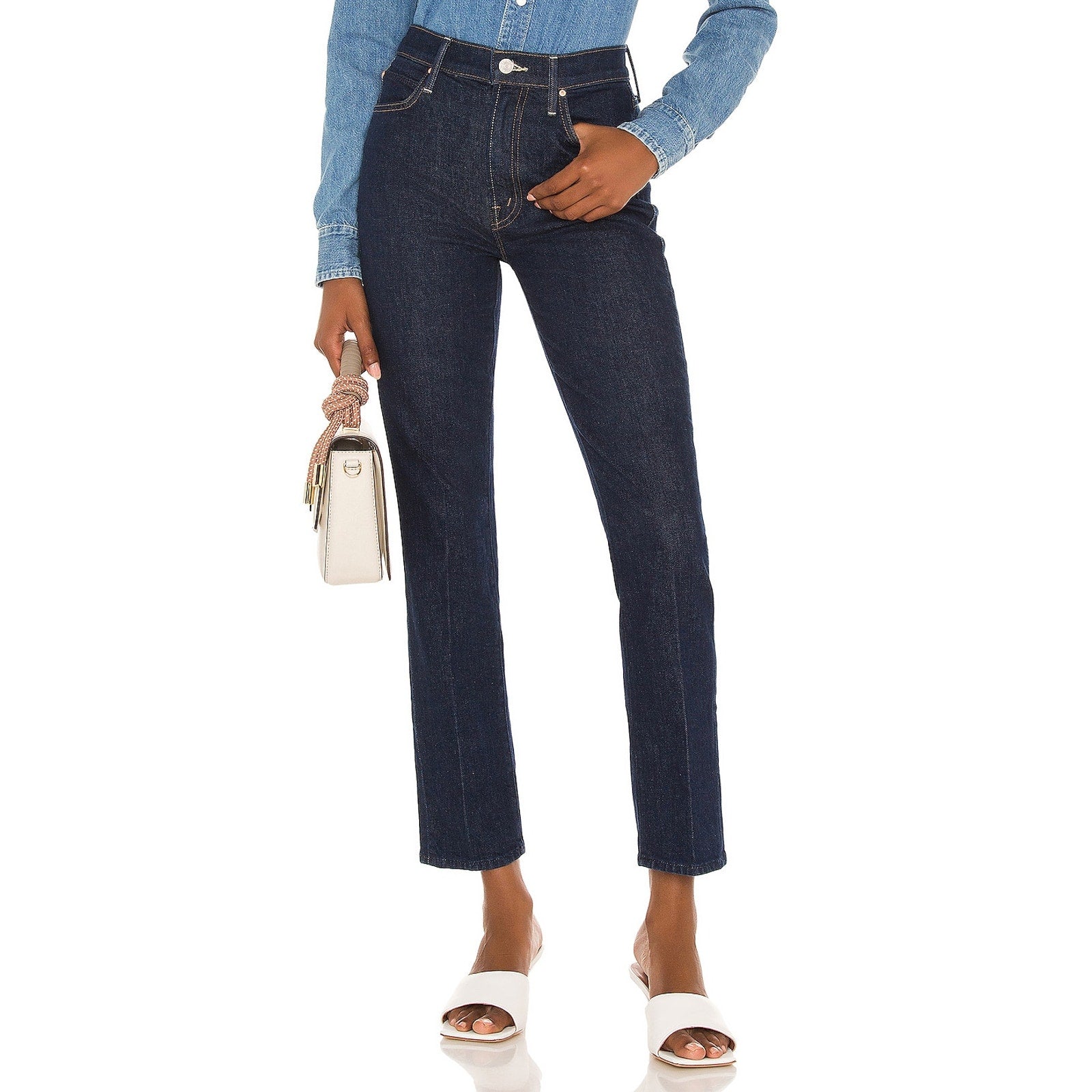 Mother High Waisted Black 'Rascal Hover' Denim Jean Size 27
