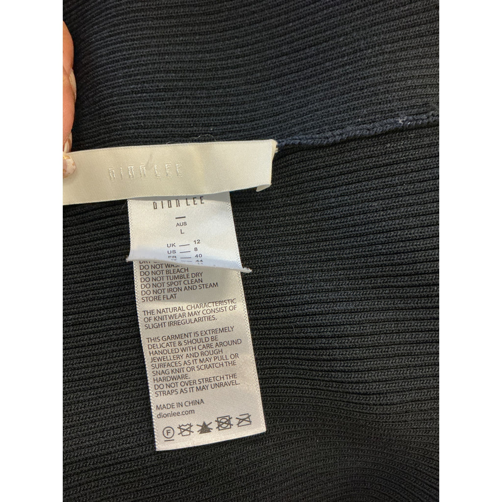 Dion Lee 'Lustrate Fork' Black Cut Out Waist Dress Size L