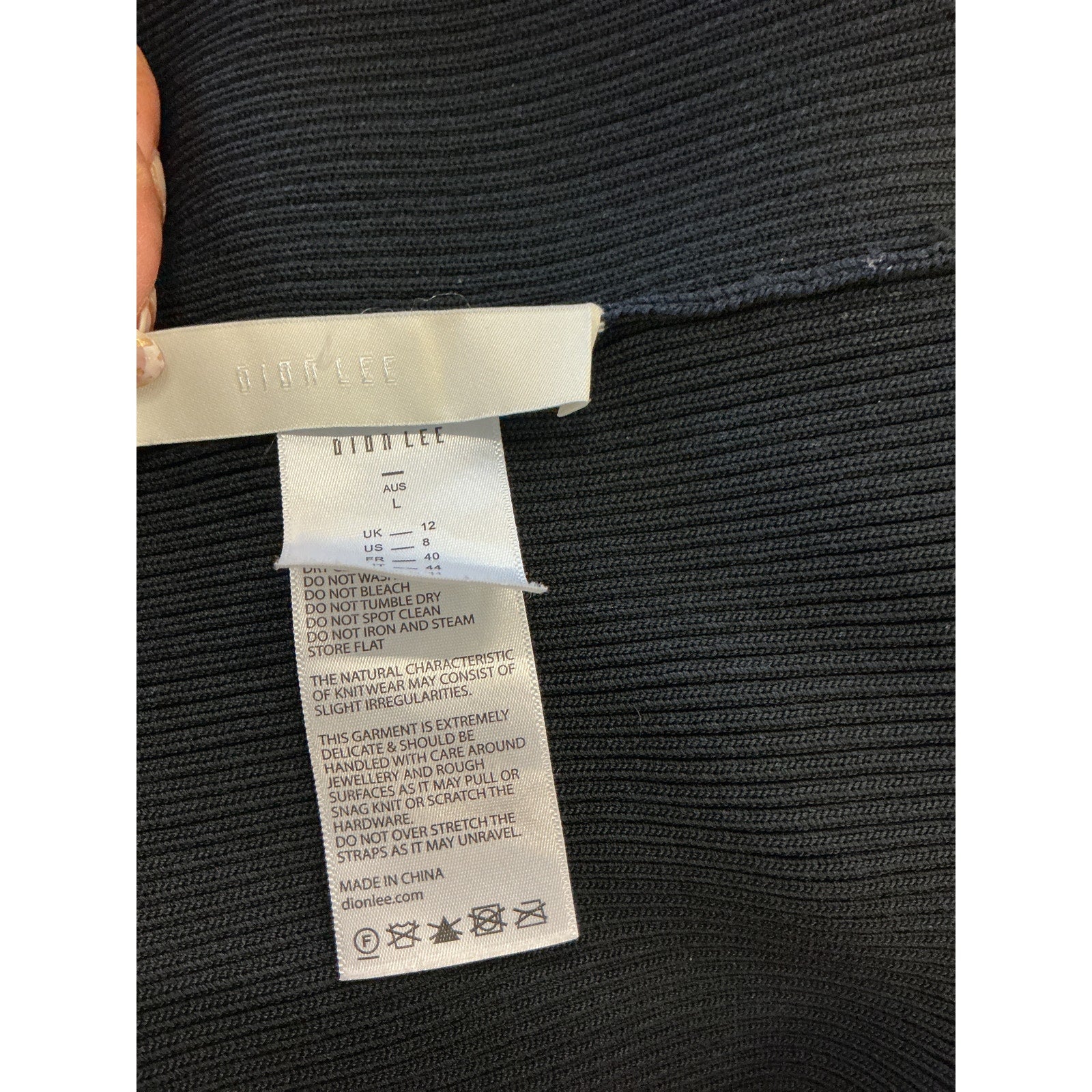 Dion Lee 'Lustrate Fork' Black Cut Out Waist Dress Size L