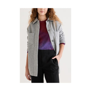 Vince Shirt Grey Fleece Patch Breast Pockets Jacket Size S