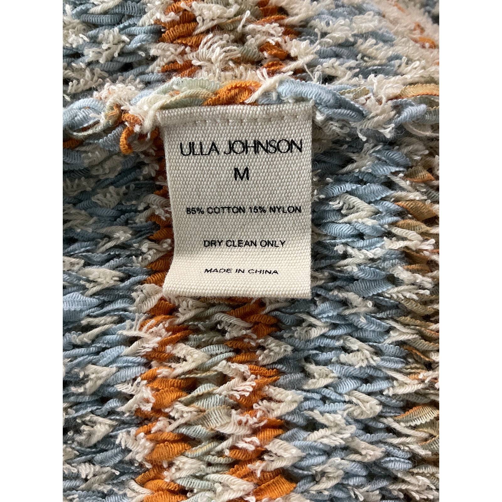 Ulla Johnson 'Allard' Orange Cotton Striped Knit Maxi Dress Size M