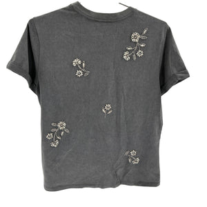 Cinq à Sept Embellished Gray Diamond Vines Bree Tee Size S