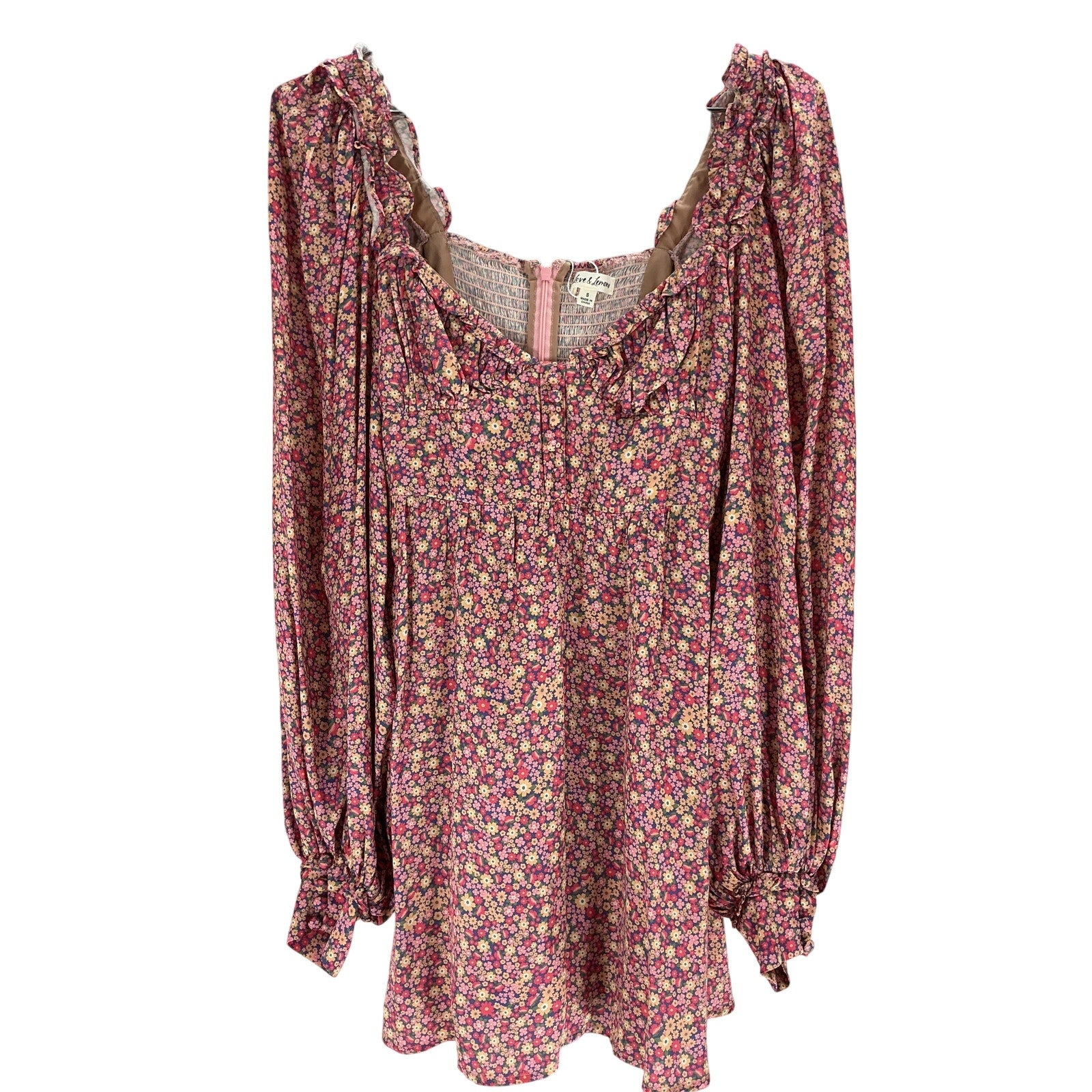 For Love & Lemons 'Laurie' Pink Ecovera Mini Dress Size S