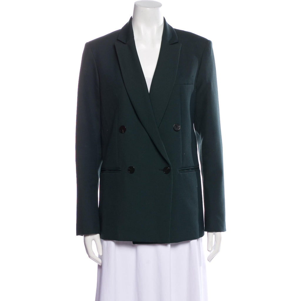 Maje 'Vila' Green Polyester Double Breasted Blazer Size 38