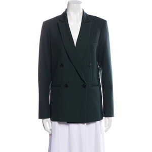 Maje 'Vila' Green Polyester Double Breasted Blazer Size 38