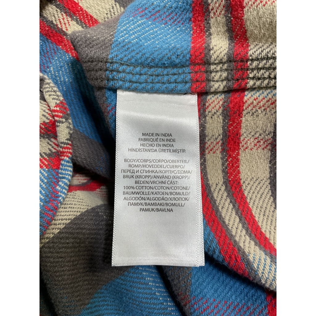 Ralph Lauren Classic Fit Blue Cotton Plaid Flannel Workshirt Size XL