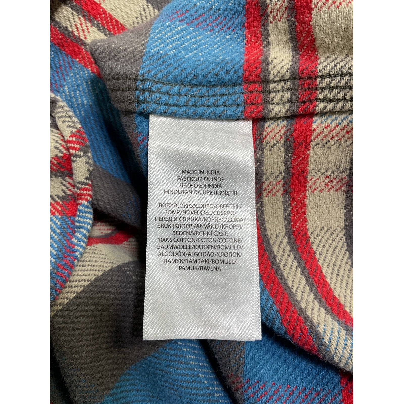 Ralph Lauren Classic Fit Blue Cotton Plaid Flannel Workshirt Size XL