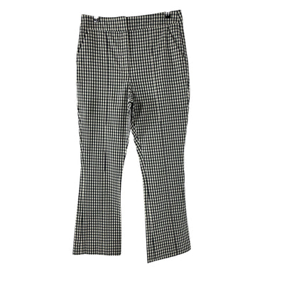 Veronica Beard Gingham Black Ecru Tani Pants Size 8
