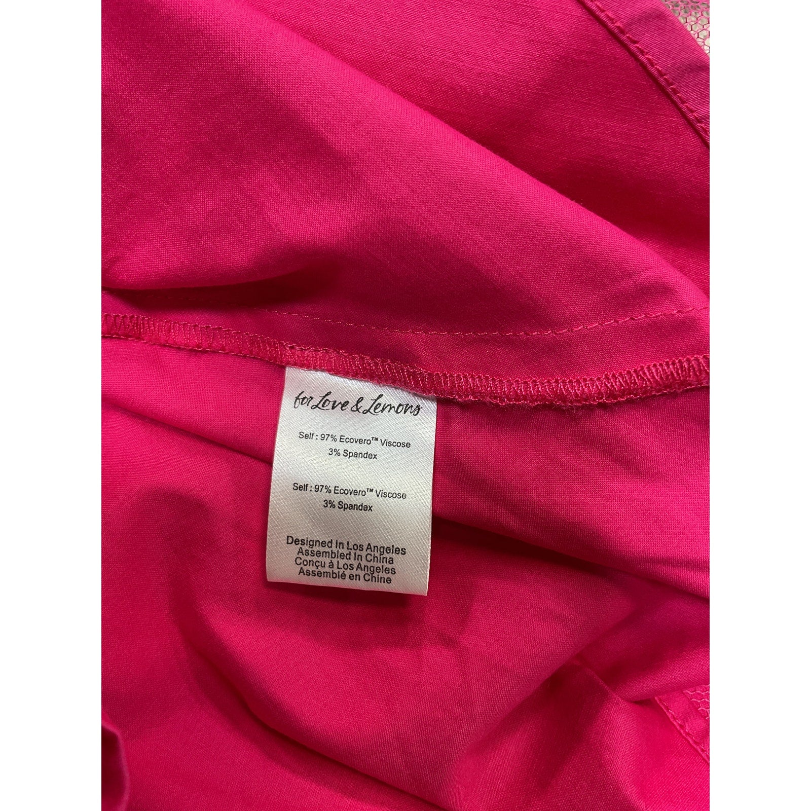 For Love & Lemons 'Clementine' Pink Poplin Mini Dress Size S