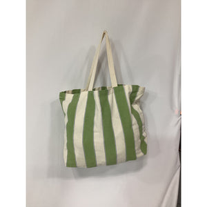Sézane 'Bonjour' Green Canvas Tote Bag