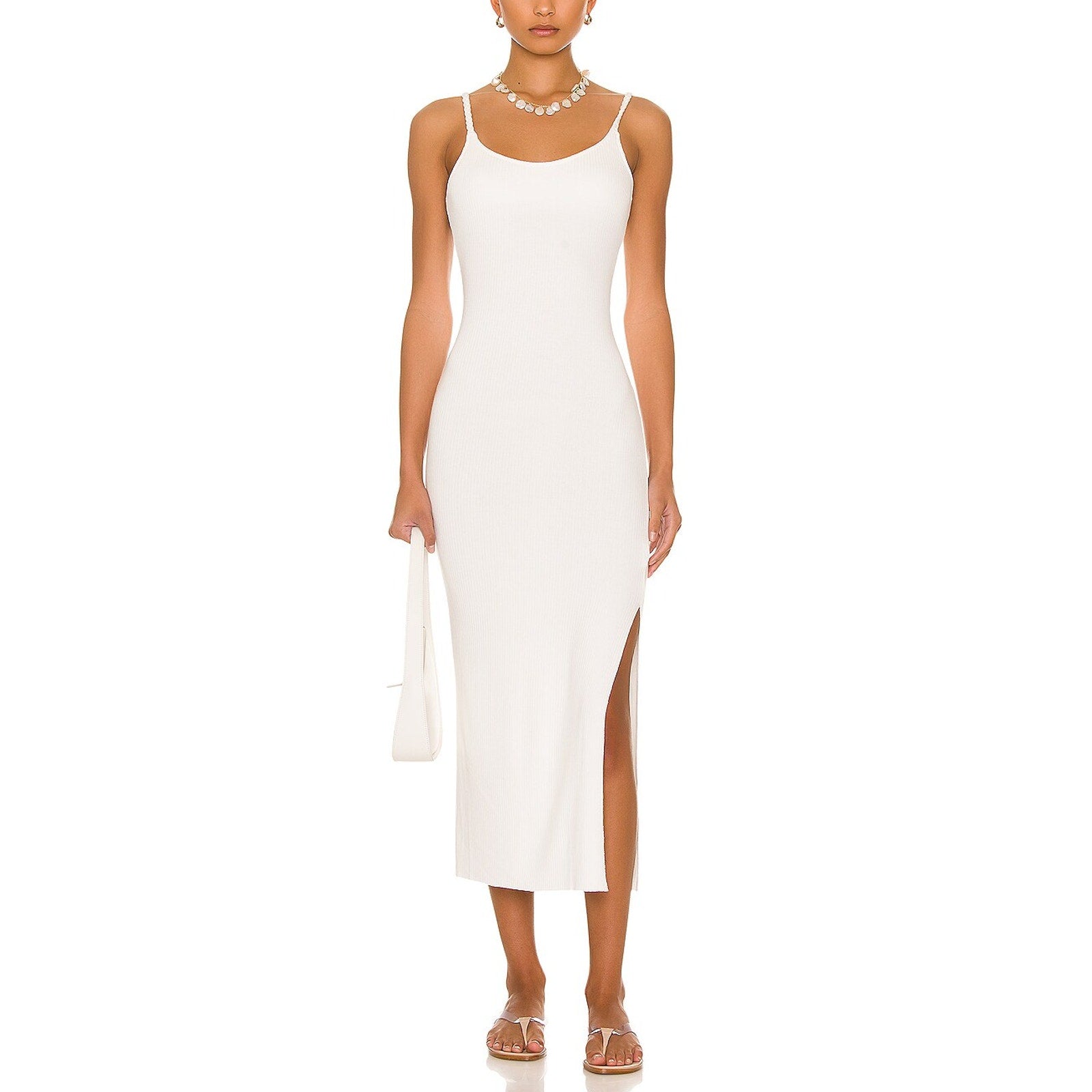 The Range 'Braided' White Strap Midi Dress Size L