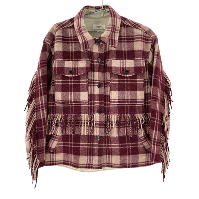 Isabel Marant Fringed Red Filora Shirt Jacket Size 34
