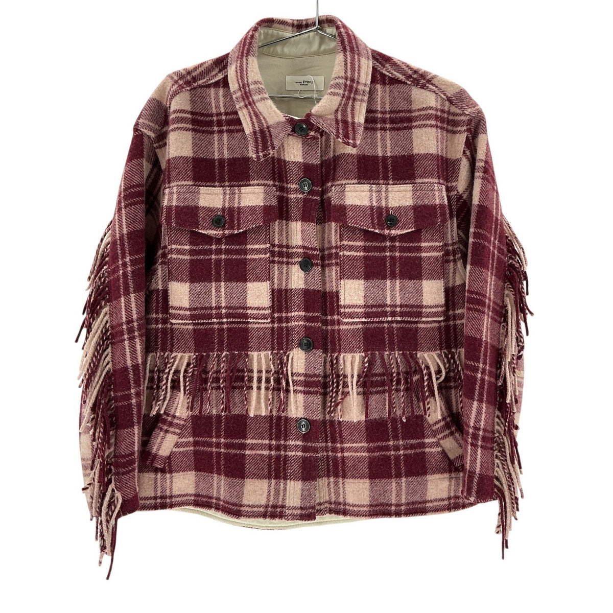Isabel Marant Fringed Red Filora Shirt Jacket Size 34