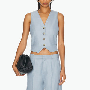 St. Agni 'Carter' Blue Polyester Vest Size M