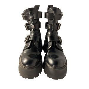 Alexander Mcqueen Chunky Black Buckle Strap Boots Size 36.5 EU / US 6.5