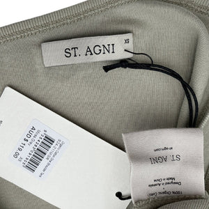 St. Agni Organic Green One Shoulder Tank Top Size XS