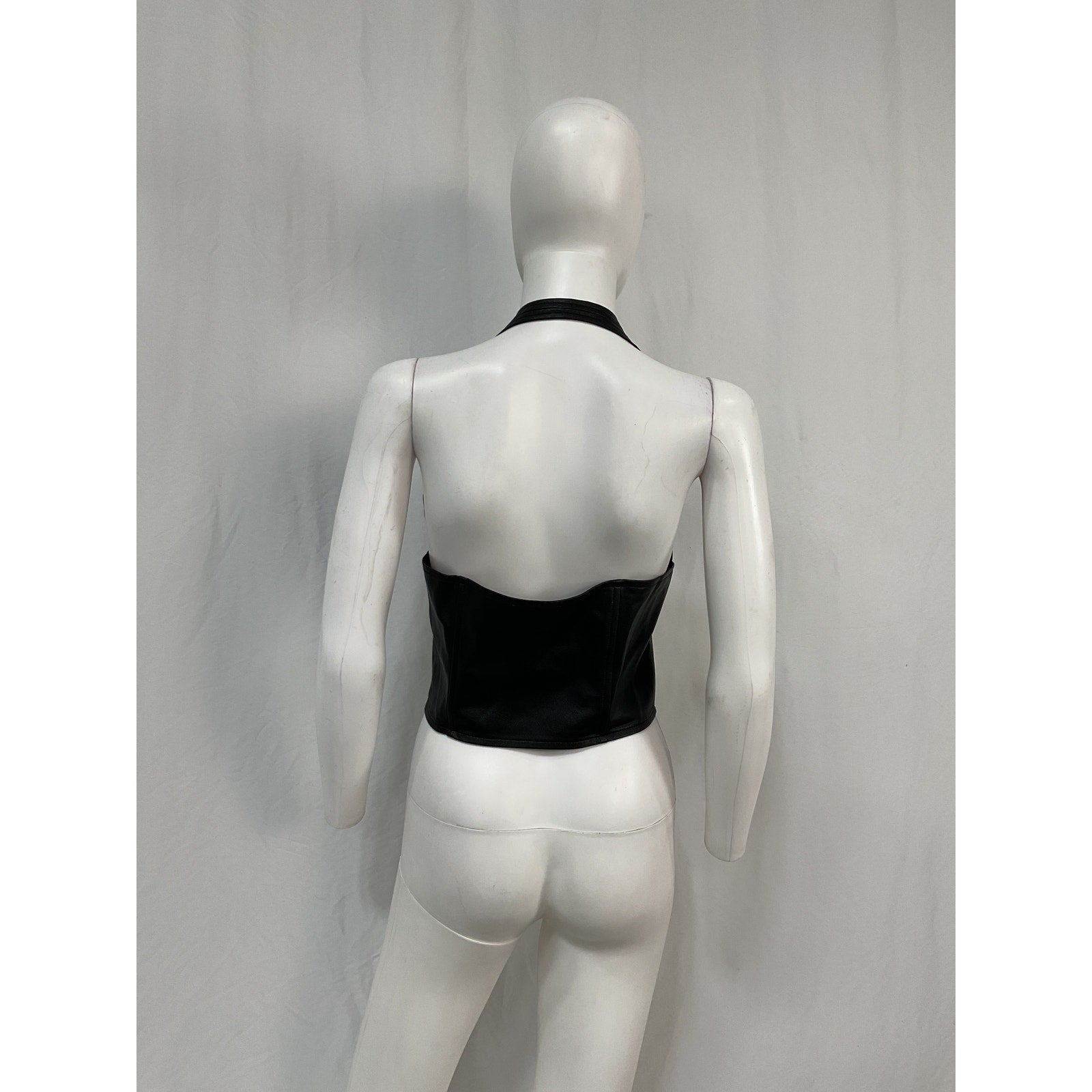 Miaou 'Mara' Black Polyurethane Corset Top Size XL