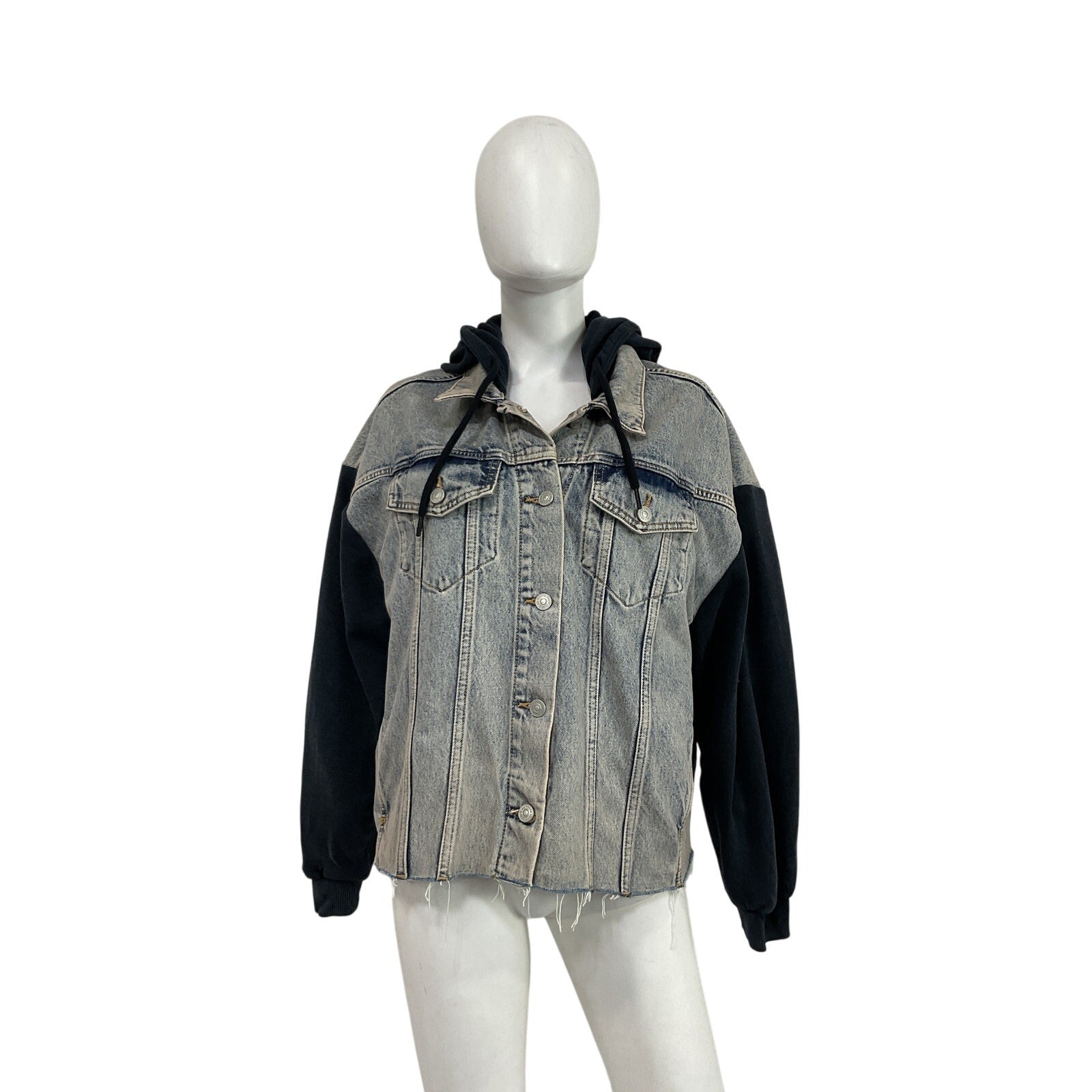 Allsaints 'Milena' Blue Cotton Hooded Jacket Size XS / S