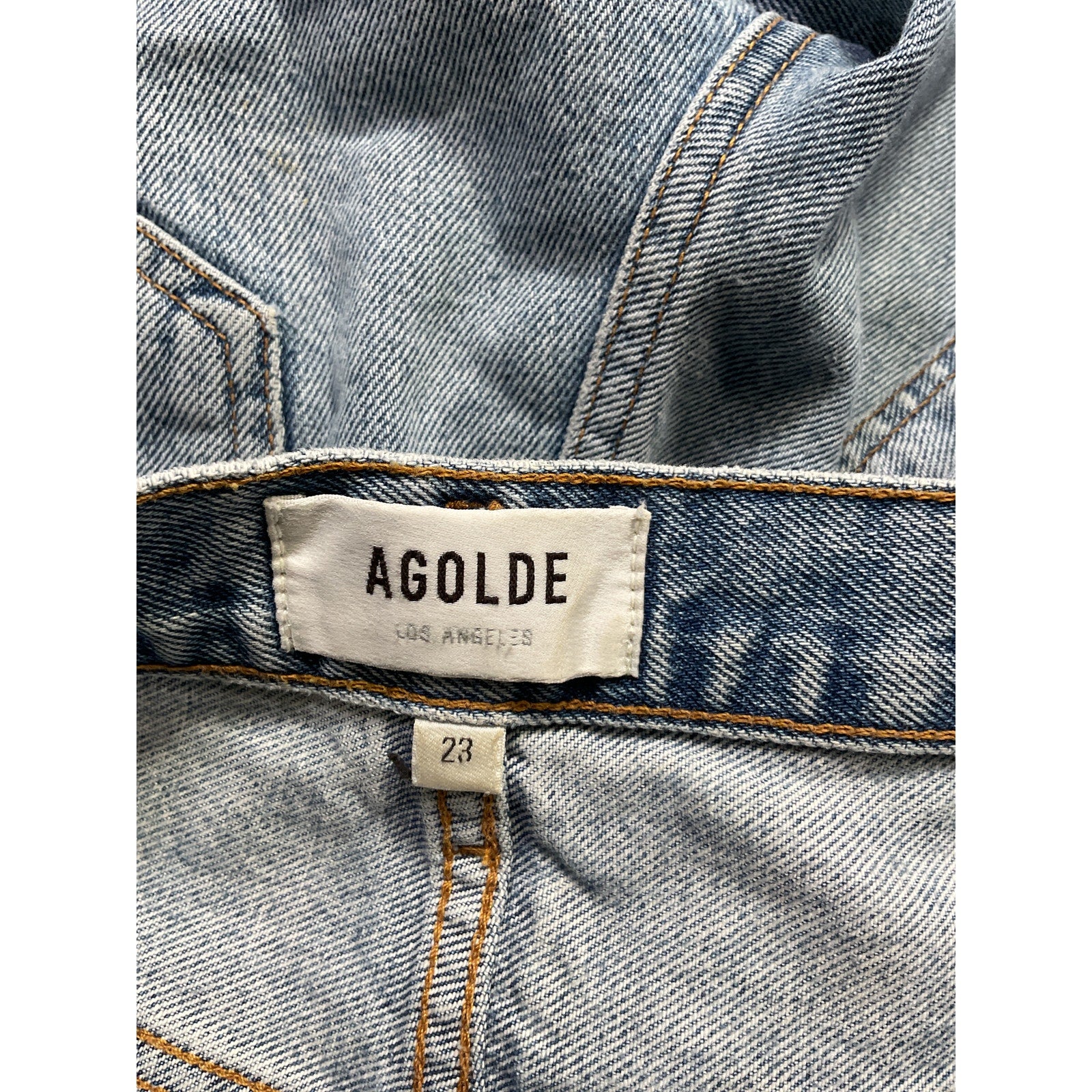 Agolde 'Criss Cross' Blue Denim Jean Short Size 23