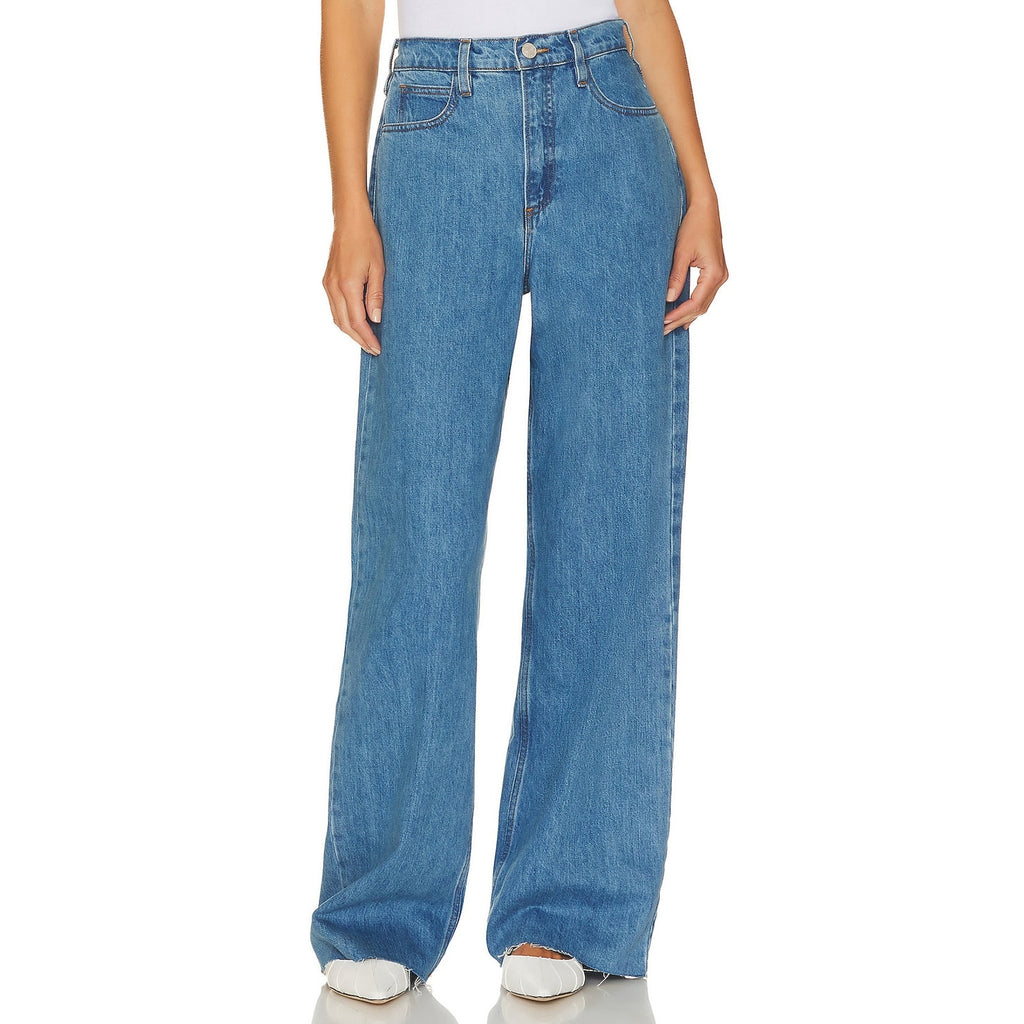 Frame Le High N Tight Blue Wide Denim Jean Size 23