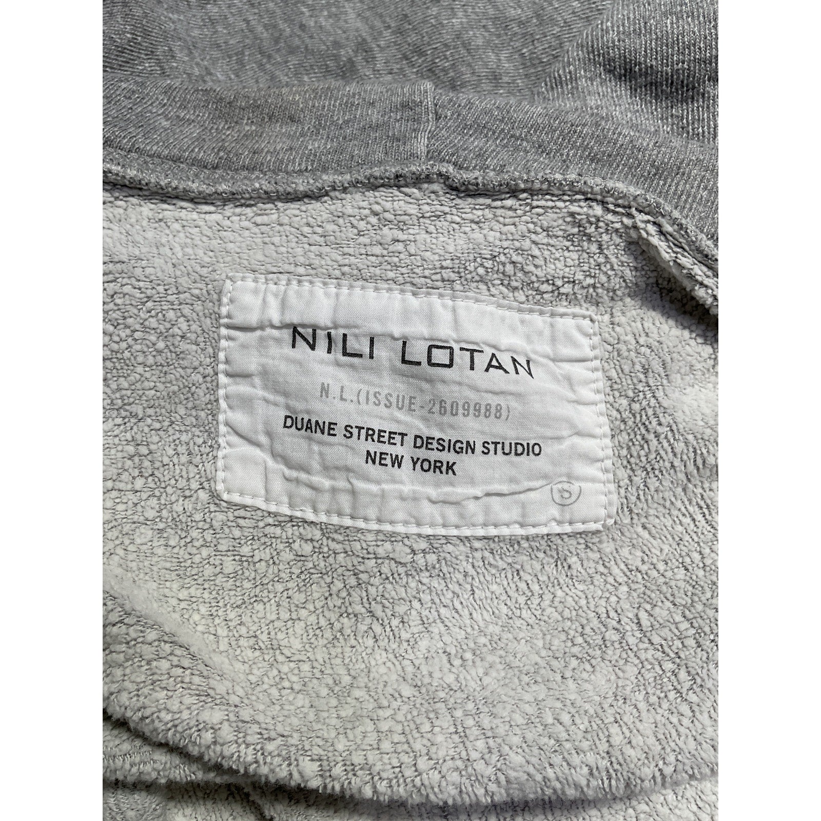 Nili Lotan 'Callie' Grey Cotton Zip Up Hoodie Size S