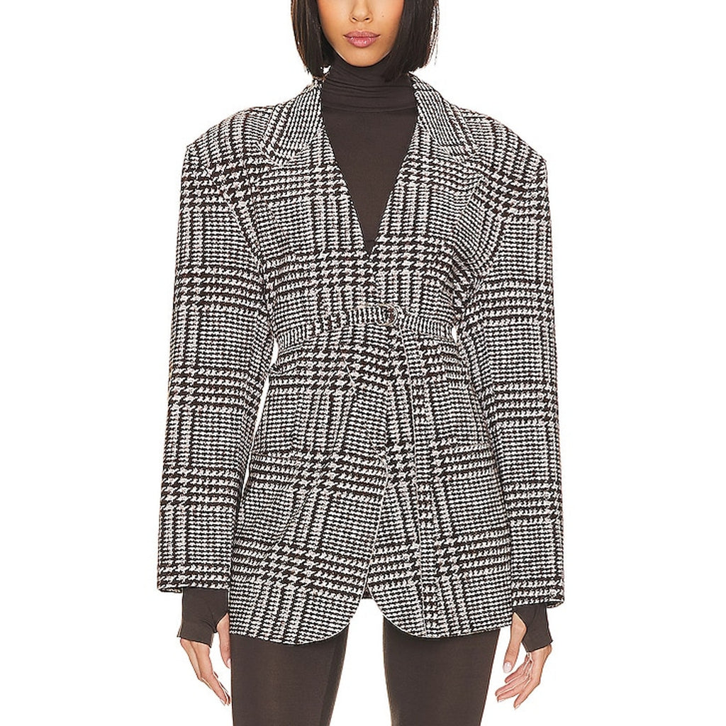 Norma Kamali 'Oversized' Black Crepe Single Breasted Jacket Size M