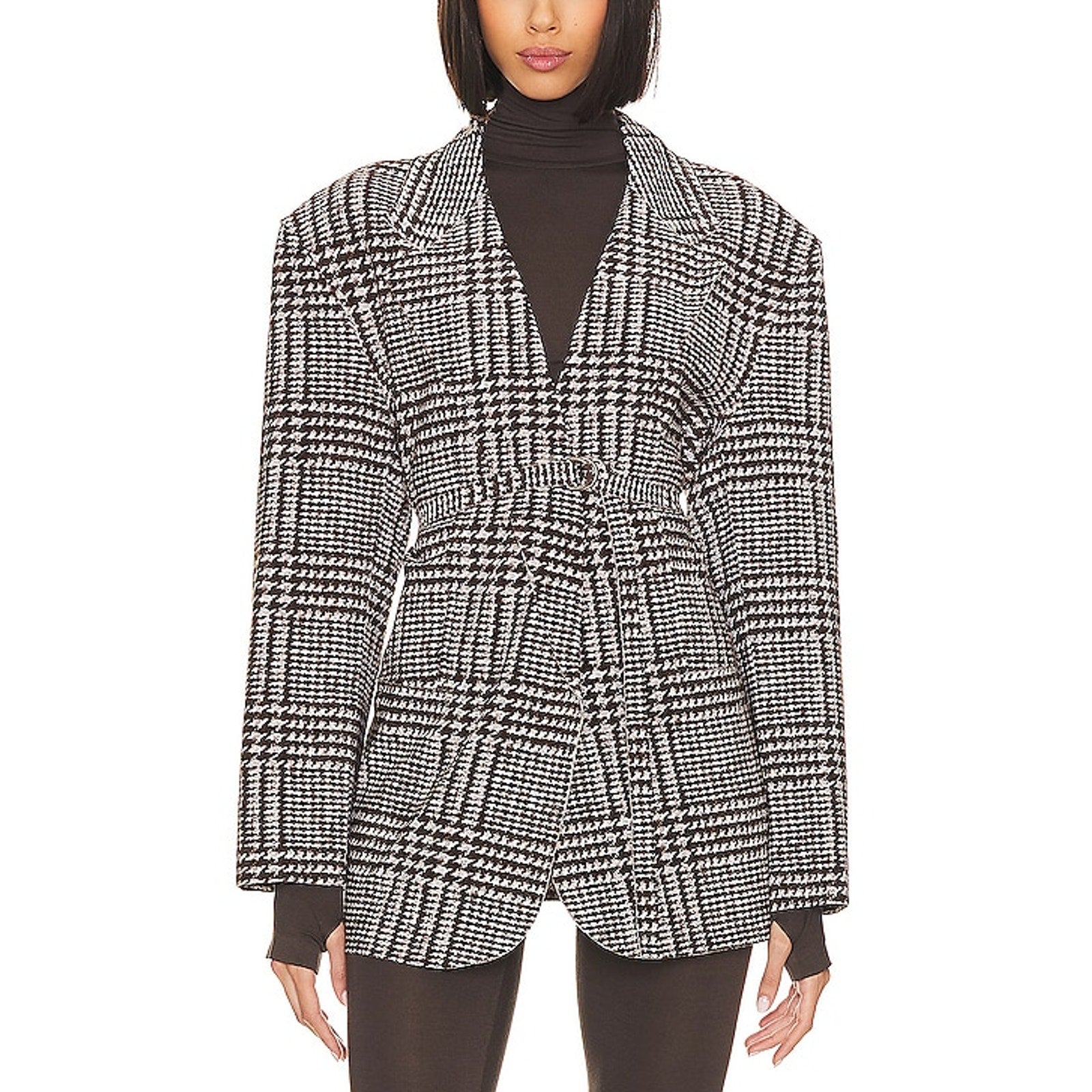Norma Kamali 'Oversized' Black Crepe Single Breasted Jacket Size M