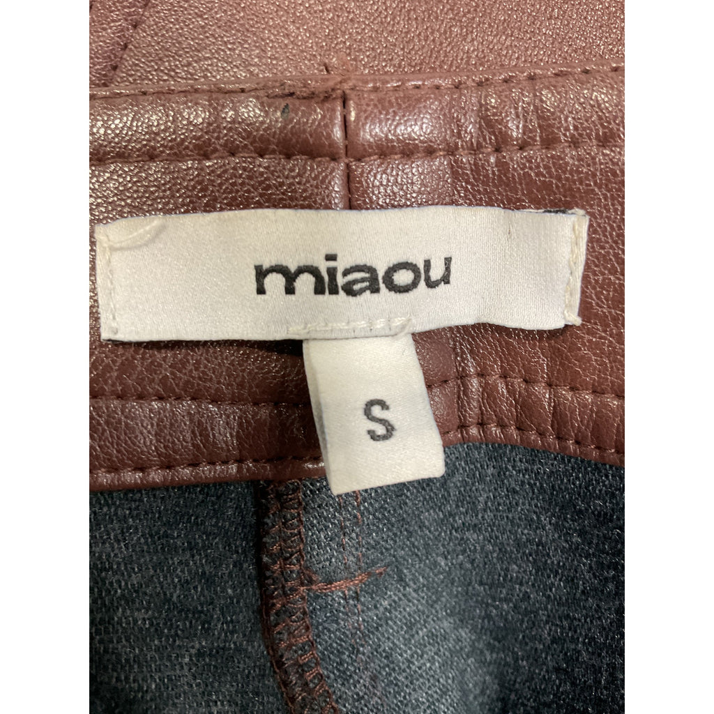 Miaou 'Junior' Brown Faux Leather Pant Size S