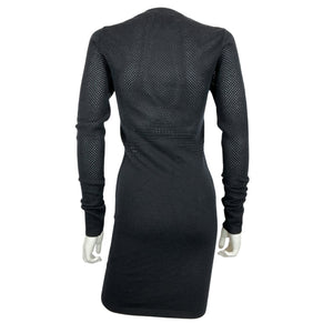 Michael Costello Mixed Mesh Black Fabian Mini Dress Size M