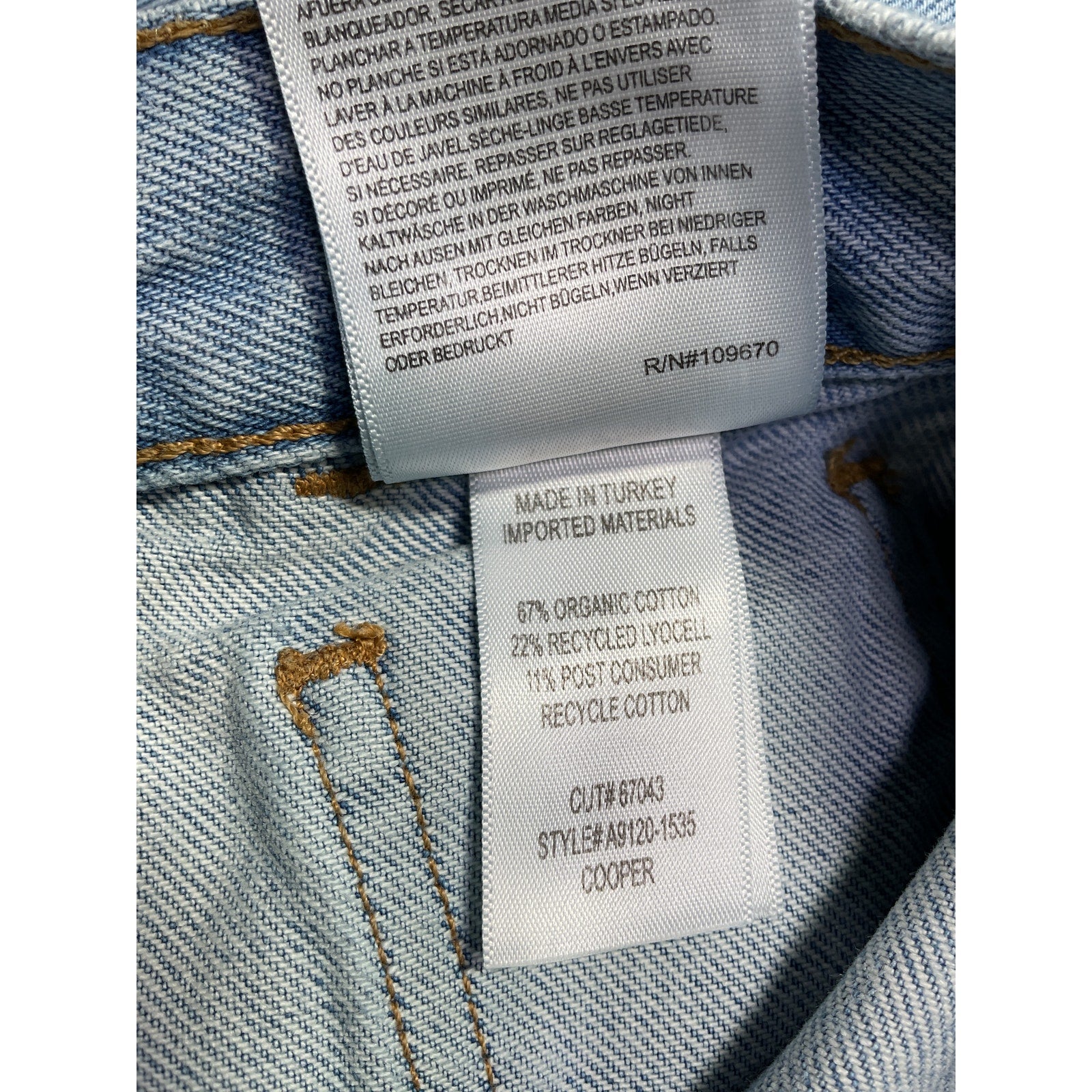 Agolde Cooper Cargo Blue Cotton Jean Size 25