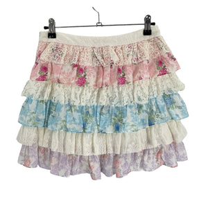 Loveshackfancy Ruffled Multicolor Melrita Skirt Size 4