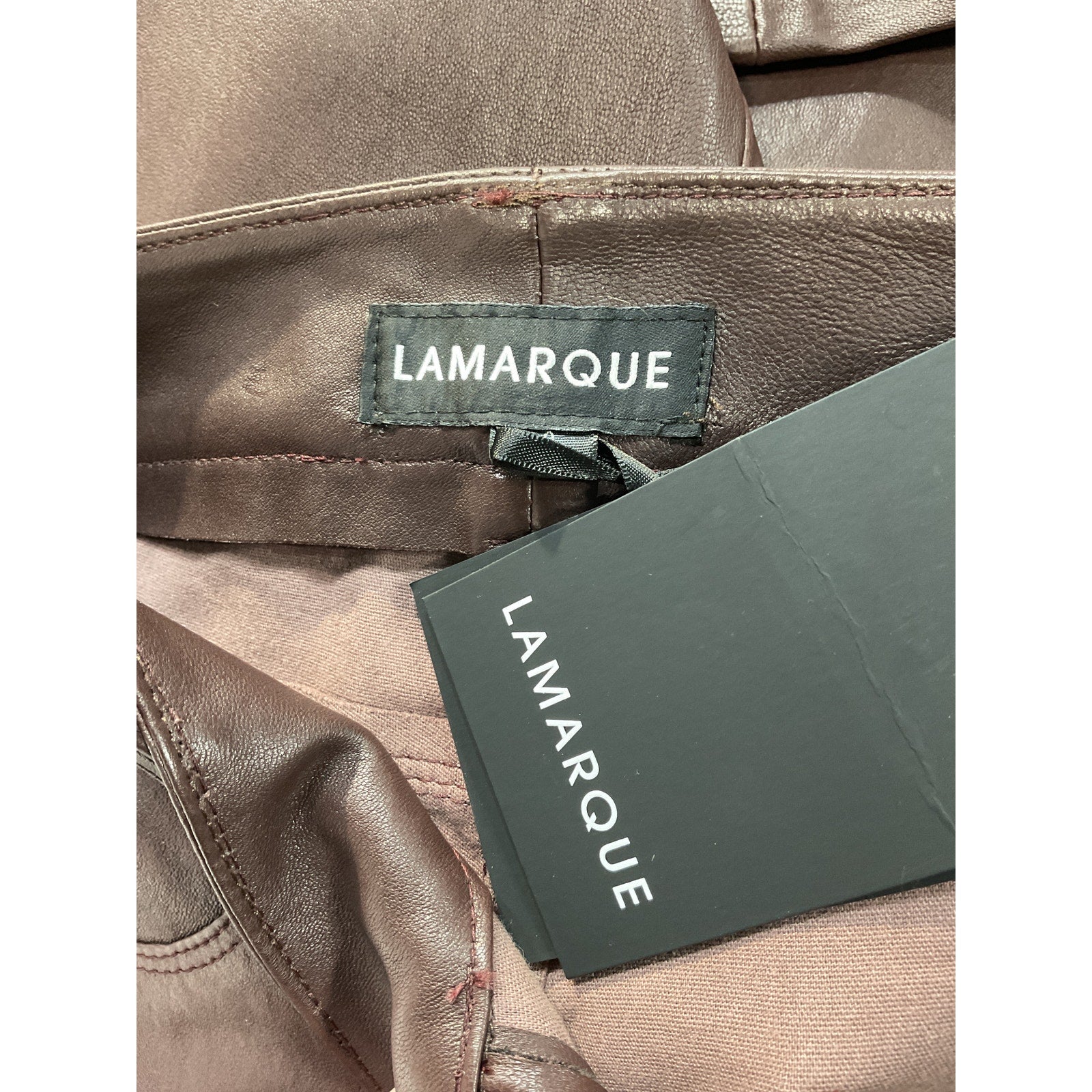 Lamarque 'Faris' Brown Leather Pants Size 0 - NWT