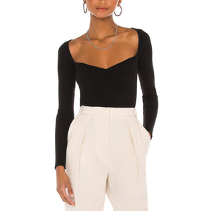 Majorelle Ribbed Black Salone Sweater Size S
