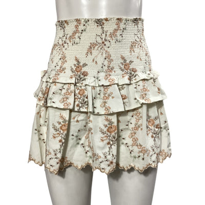 LoveShackFancy Ruffled Amber Dust Sowa Skirt Size S