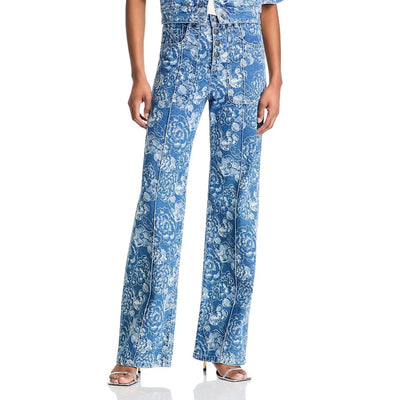 Cinq à Sept Floral Blue Vivian Denim Jeans Size 0