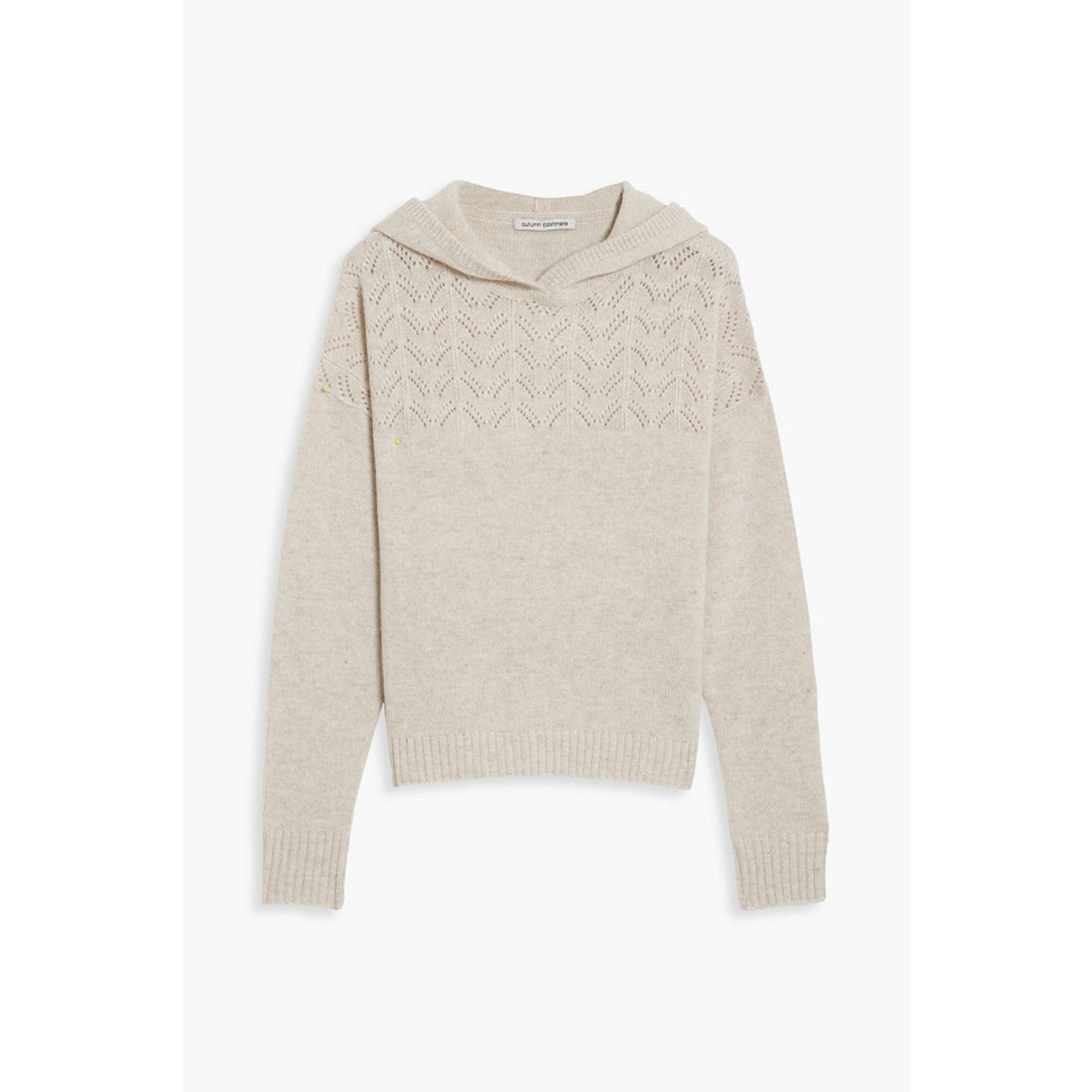 Autumn Cashmere Beige Pointelle Knit Cashmere Hoodie Size XS