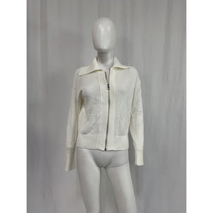 Varley 'Fairfield' White Cotton Knit Jacket Size XS