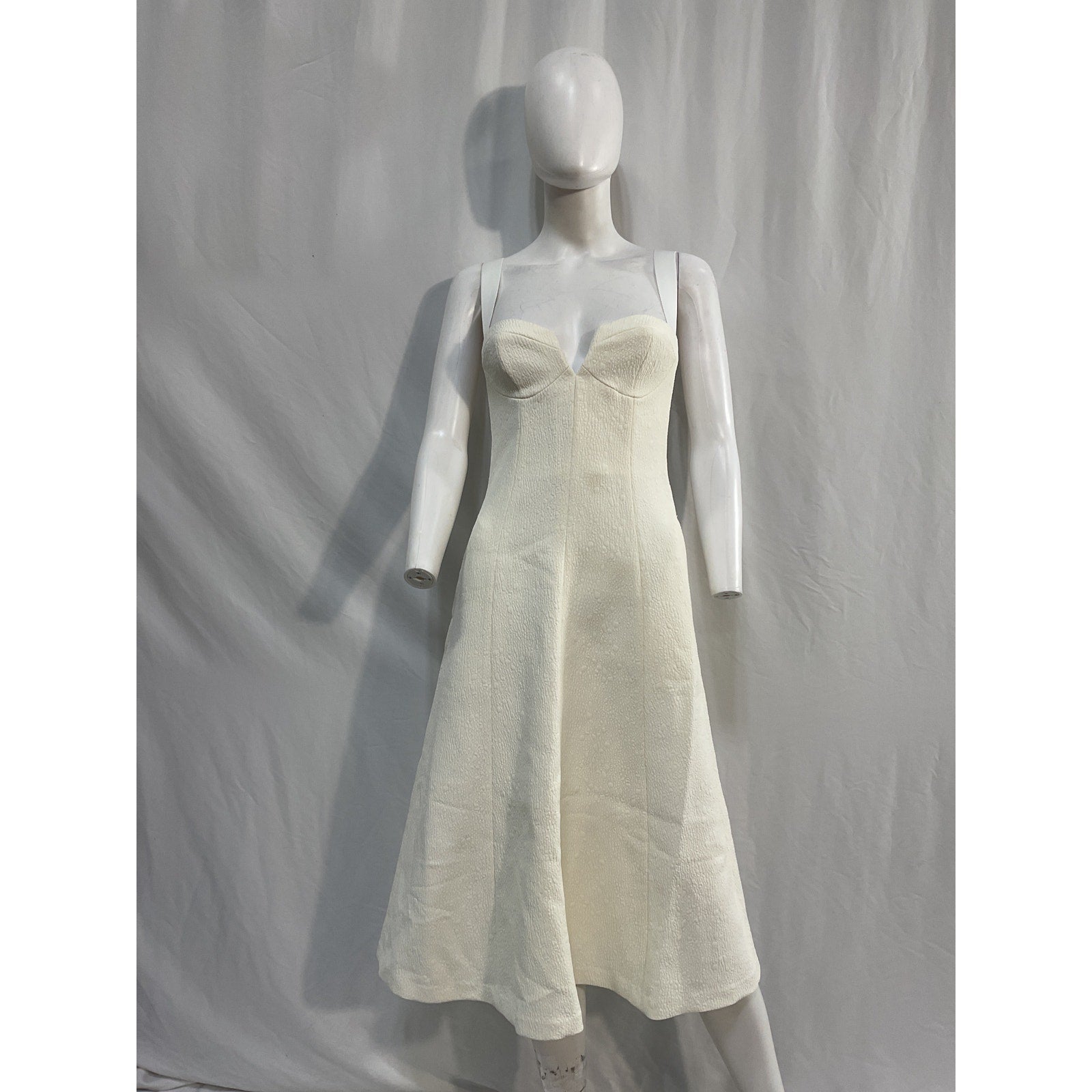Rebecca Vallance 'Calla' White Cloqu� Midi Dress Size 2 - NWT
