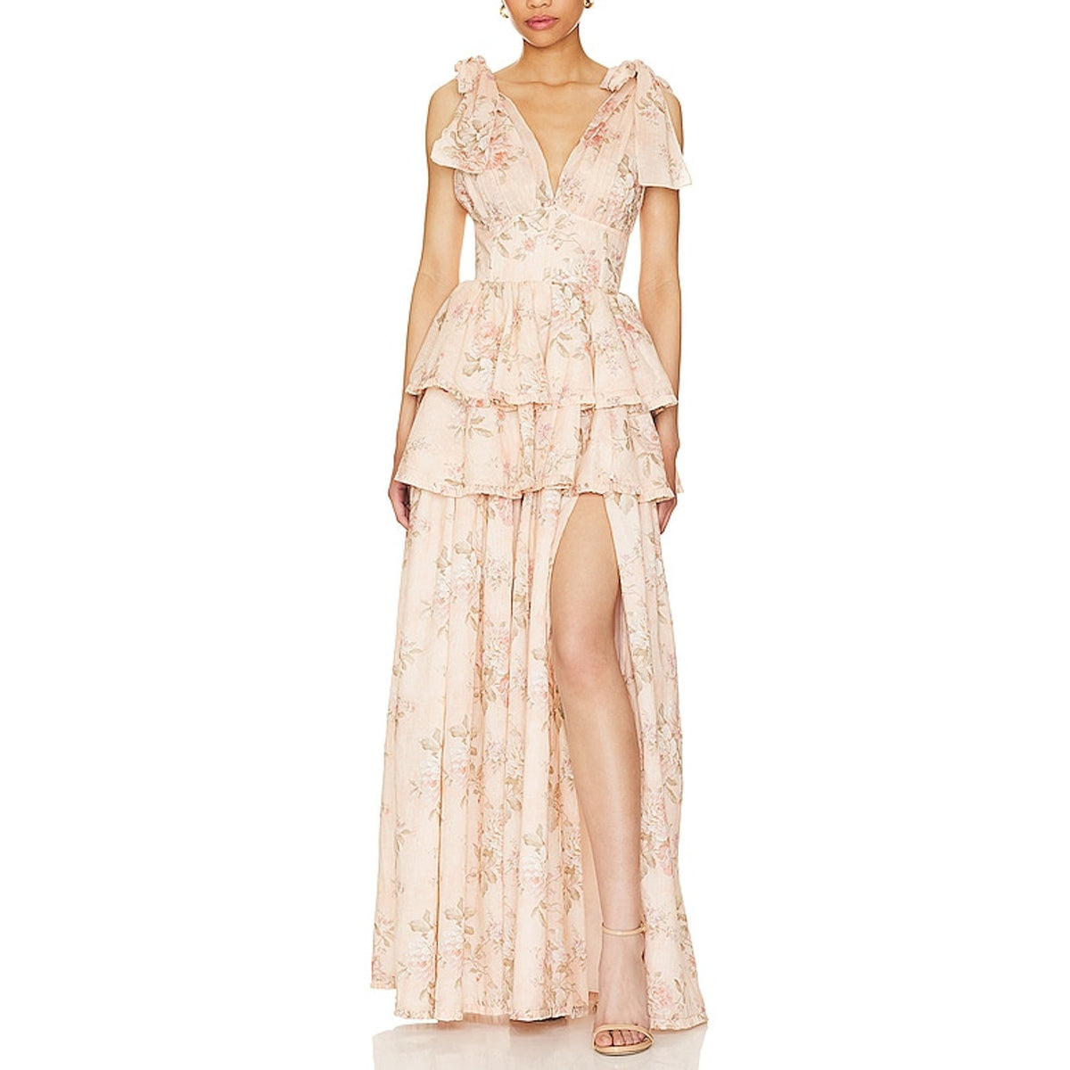 V. Chapman Romantic Peach Tapestry Maile Gown Size 2 NWT