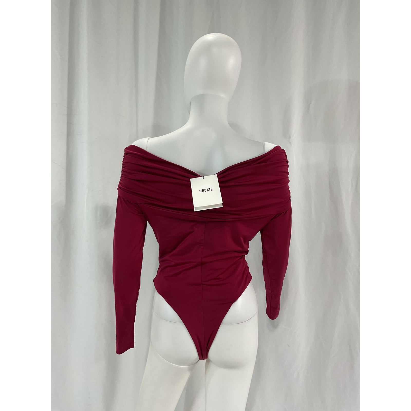Nookie 'Element' Pink Off Shoulder Thong Back Bodysuit Size M - NWT
