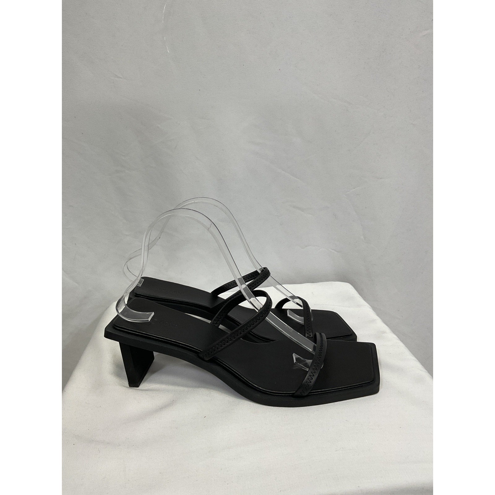 St. Agni 'Fine' Black Strap Heel Size 40