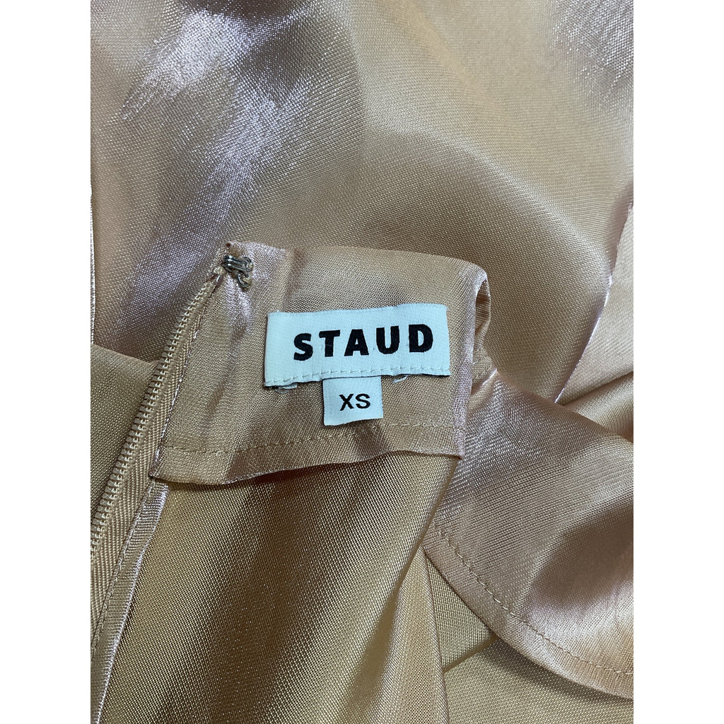 Staud 'Araya' Gold Viscose Dress Size XS