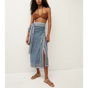 Veronica Beard 'Amura' Blue Cotton Blend Coverup Maxi Skirt Size M