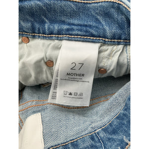 Mother Distressed Blue Tomcat Kick Fray Denim Shorts Size 27